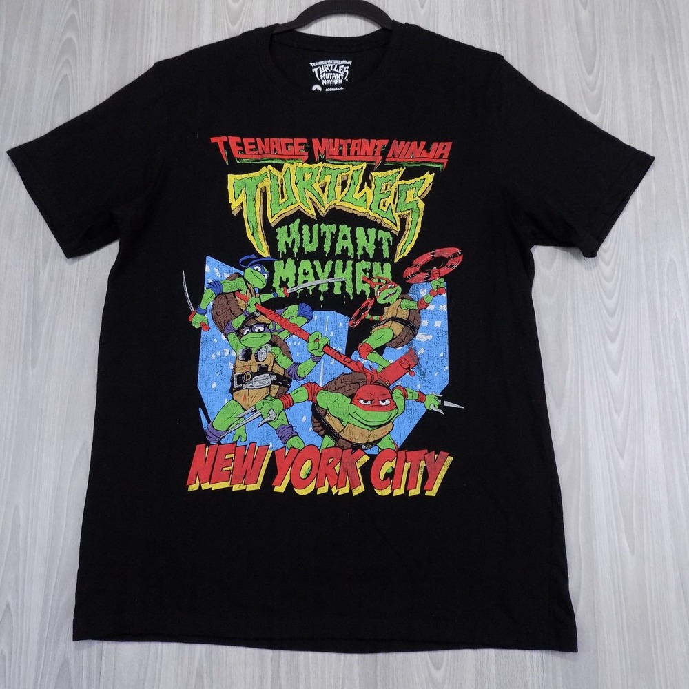 Nickelodeon TMNT Mutant Mayhem T-Shirt Womens L Black Graphic NYC